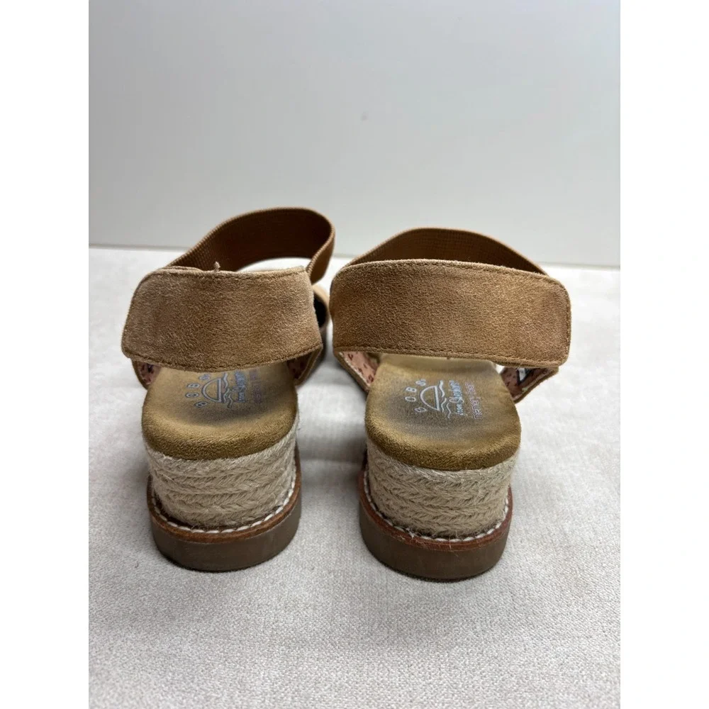 Bobs Skechers Sandals Womens 7.5 Brown Wedge Memory Foam Desert Chill Vegan